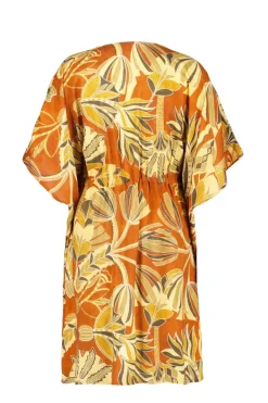 DiDi Kaftan Yassina in Copper with Palma print- Kaftans En Kimonos | Jurken & Tunieken