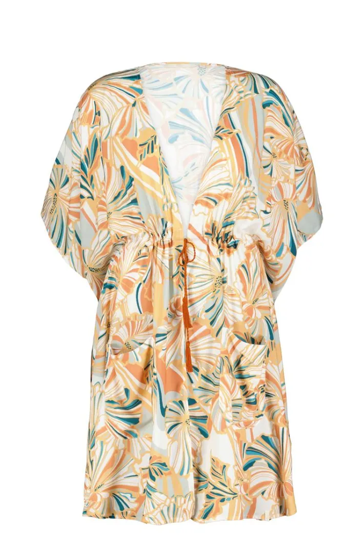 DiDi Kaftan Yassina in Offwhite with Maritimo print- Kaftans En Kimonos | Jurken & Tunieken