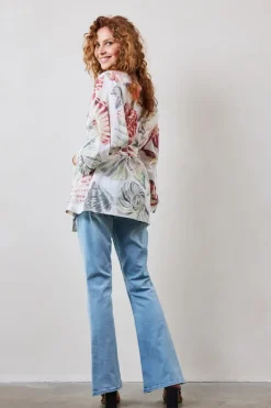 DiDi Kimono in Offwhite with Ocean treasures XL print- Kaftans En Kimonos | Jurken & Tunieken