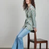 DiDi Kimono sweat vest Lois met groene Troy print- Truien & Vesten
