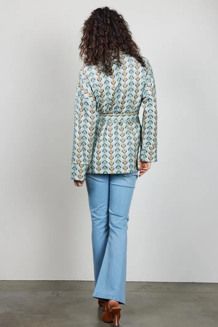 DiDi Kimono sweat vest Lois met groene Troy print- Truien & Vesten