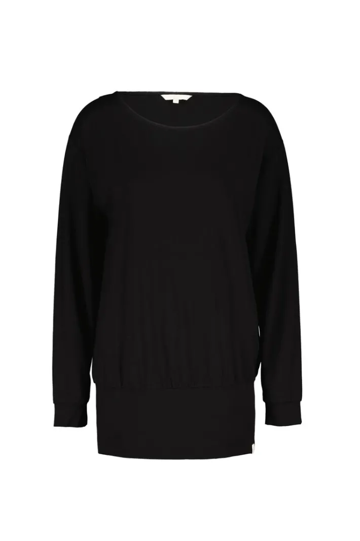 DiDi Long loose tee crew in black- Basics | T-shirts & Tops