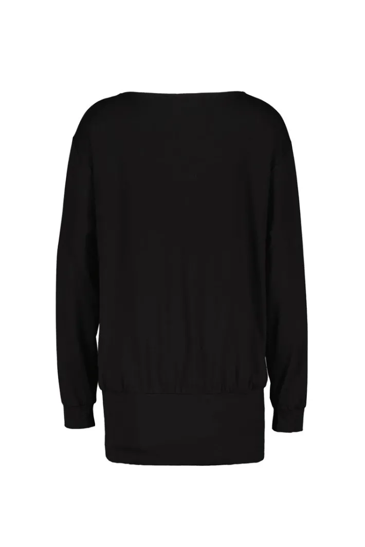 DiDi Long loose tee crew in black- Basics | T-shirts & Tops