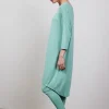 DiDi Loose dress 3/4 mouw in Granite green- Basics | Jurken & Tunieken