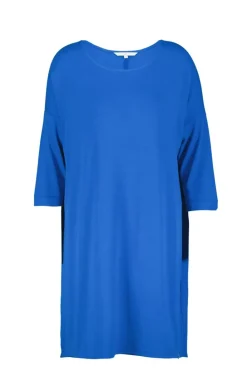DiDi loose dress 3/4 sleeves in kobalt blue- Basics | Jurken & Tunieken