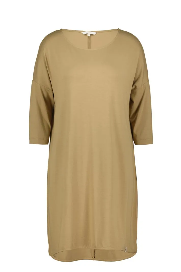 DiDi Loose dress 3/4 sleeves Kelp sand- Basics | Jurken & Tunieken