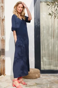 DiDi Loose dress Amore Dark blue- Basics | Jurken & Tunieken