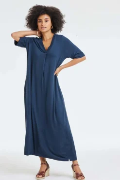 DiDi Loose dress Amore Dark blue- Basics | Jurken & Tunieken