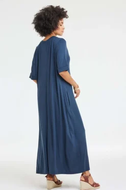 DiDi Loose dress Amore Dark blue- Basics | Jurken & Tunieken