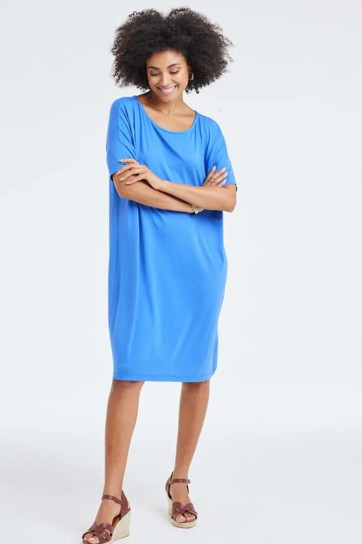 DiDi Loose dress Baya Ampora blue- Basics | Jurken & Tunieken