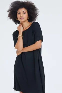 DiDi Loose dress Baya Black- Basics | Jurken & Tunieken