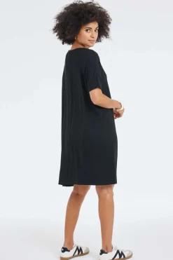 DiDi Loose dress Baya Black- Basics | Jurken & Tunieken
