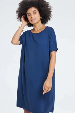 DiDi Loose dress Baya Dark blue- Basics | Jurken & Tunieken