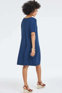 DiDi Loose dress Baya Dark blue- Basics | Jurken & Tunieken