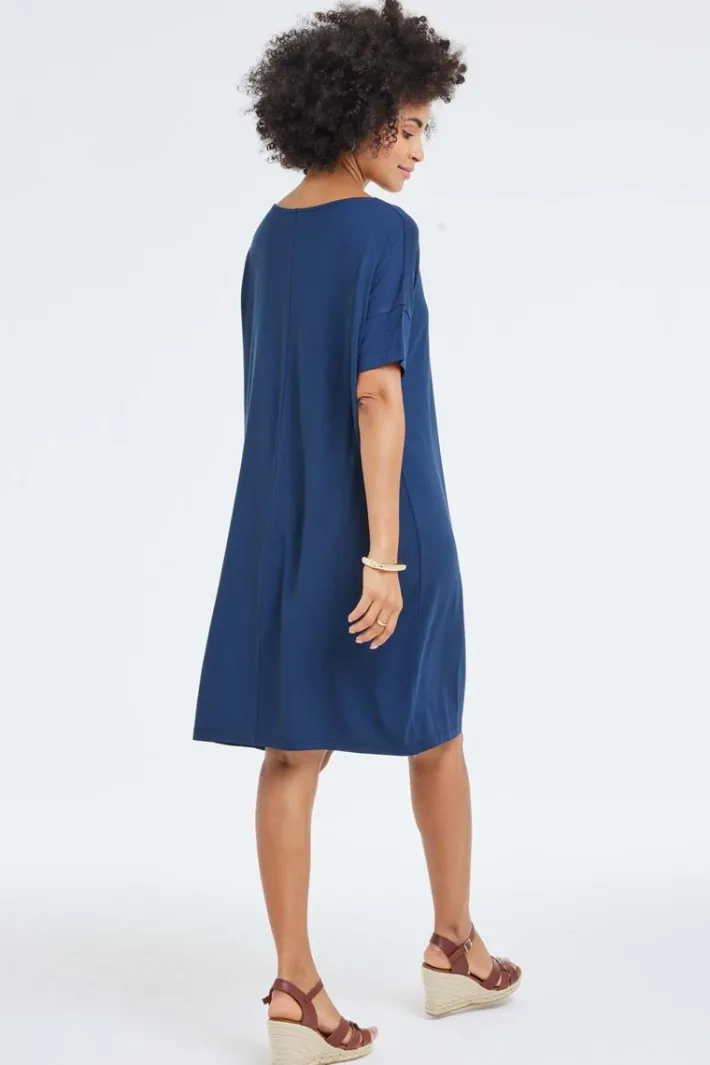 DiDi Loose dress Baya Dark blue- Basics | Jurken & Tunieken