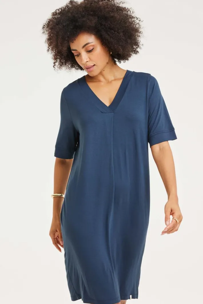 DiDi Loose dress Bisou Dark blue- Basics | Jurken & Tunieken