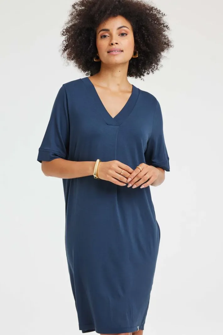 DiDi Loose dress Bisou Dark blue- Basics | Jurken & Tunieken