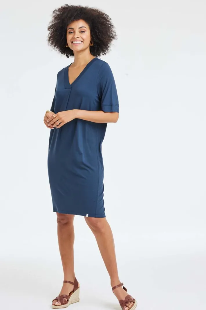 DiDi Loose dress Bisou Dark blue- Basics | Jurken & Tunieken