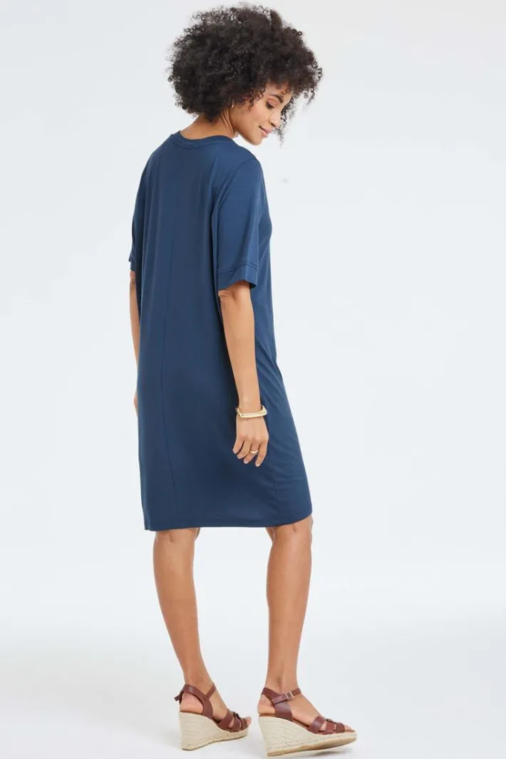 DiDi Loose dress Bisou Dark blue- Basics | Jurken & Tunieken