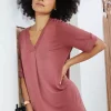 DiDi Loose dress Bisou Rust red- Basics | Jurken & Tunieken