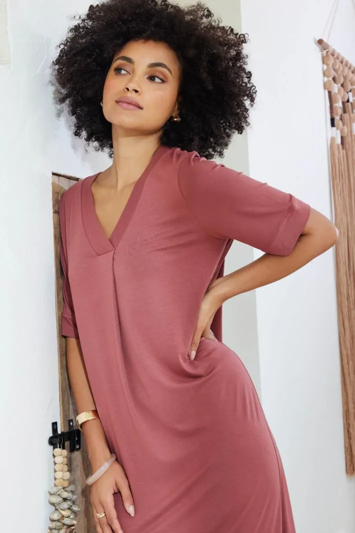 DiDi Loose dress Bisou Rust red- Basics | Jurken & Tunieken