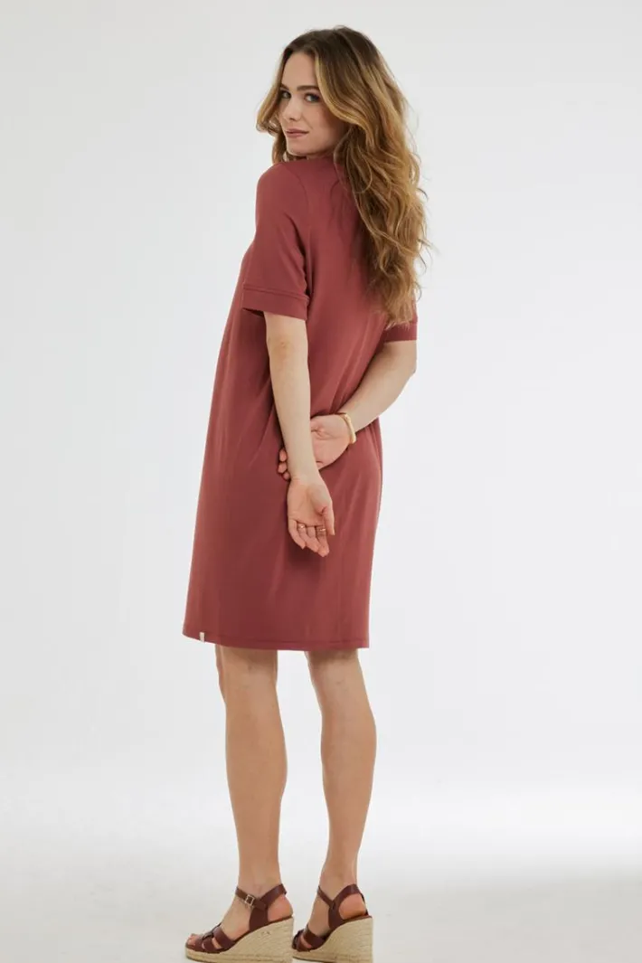 DiDi Loose dress Bisou Rust red- Basics | Jurken & Tunieken
