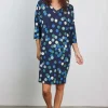 DiDi Loose dress Fancy Dark blue Fuji print- Jurken & Tunieken