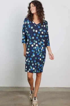 DiDi Loose dress Fancy Dark blue Fuji print- Jurken & Tunieken
