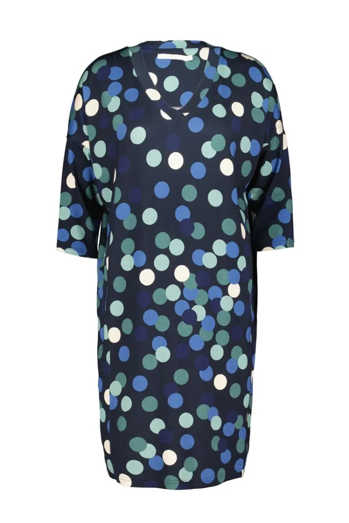 DiDi Loose dress Fancy Dark blue Fuji print- Jurken & Tunieken