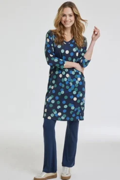 DiDi Loose dress Fancy Dark blue Fuji print- Jurken & Tunieken