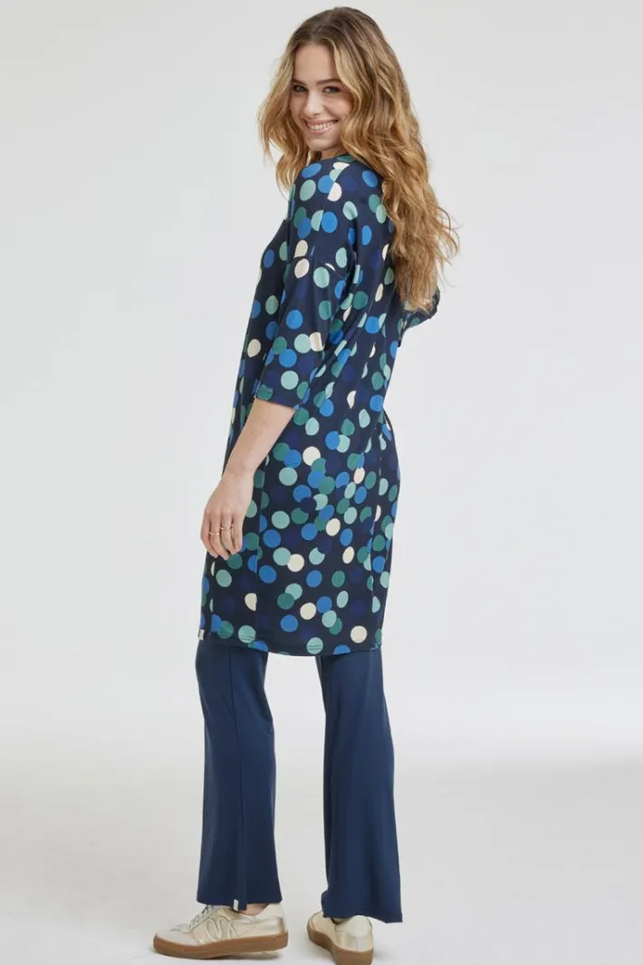 DiDi Loose dress Fancy Dark blue Fuji print- Jurken & Tunieken