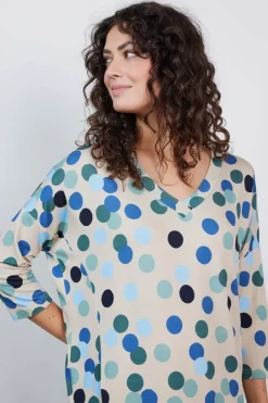 DiDi Loose dress Fancy Feather grey Fuji print- Jurken & Tunieken