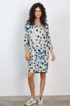 DiDi Loose dress Fancy Feather grey Fuji print- Jurken & Tunieken
