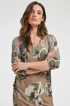 DiDi Loose dress Fancy Taupe Mazzo print- Jurken & Tunieken