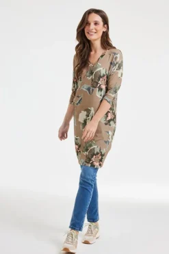 DiDi Loose dress Fancy Taupe Mazzo print- Jurken & Tunieken