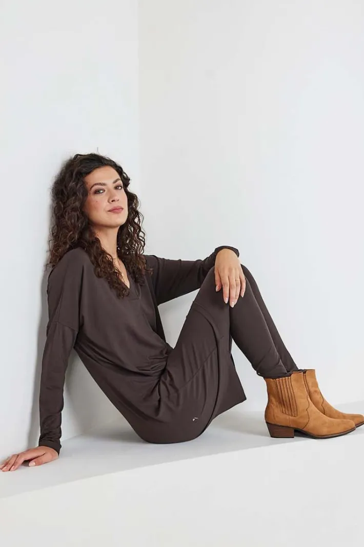 DiDi Loose dress Indy Dark chocolate- Basics | Jurken & Tunieken
