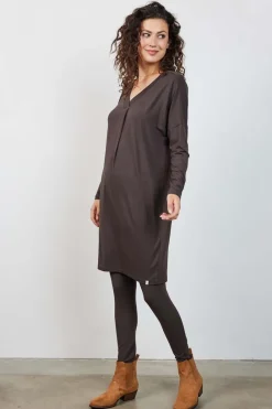 DiDi Loose dress Indy Dark chocolate- Basics | Jurken & Tunieken