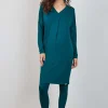 DiDi Loose dress Indy in dark sea green- Basics | Jurken & Tunieken