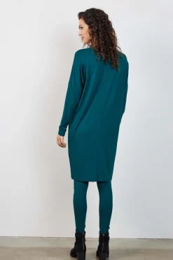 DiDi Loose dress Indy in dark sea green- Basics | Jurken & Tunieken
