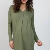 DiDi Loose dress Indy in Dusty olive- Basics | Jurken & Tunieken
