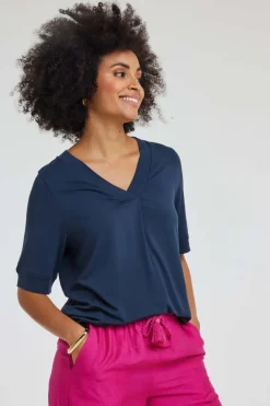 DiDi Loose tee Bacio Dark blue- Basics | T-shirts & Tops
