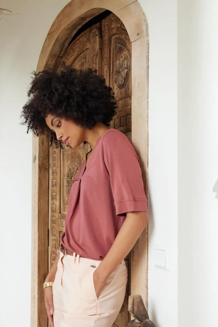 DiDi Loose tee Bacio Rust red- Basics | T-shirts & Tops