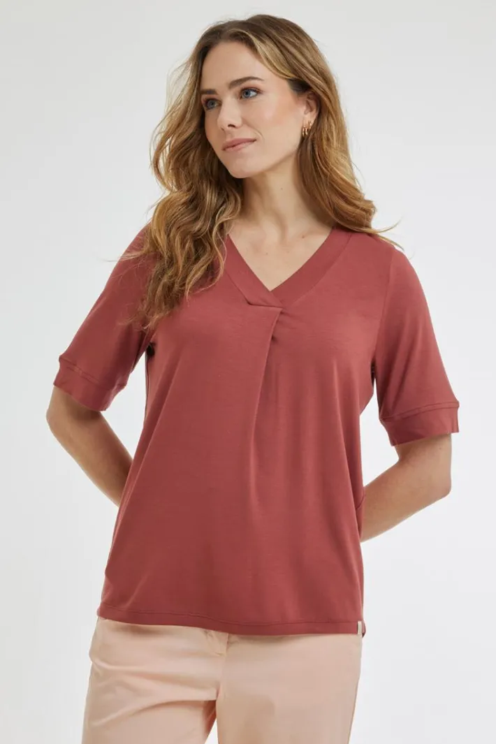 DiDi Loose tee Bacio Rust red- Basics | T-shirts & Tops