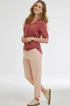 DiDi Loose tee Bacio Rust red- Basics | T-shirts & Tops