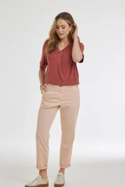 DiDi Loose tee Bacio Rust red- Basics | T-shirts & Tops