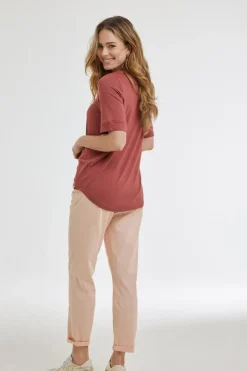 DiDi Loose tee Bacio Rust red- Basics | T-shirts & Tops