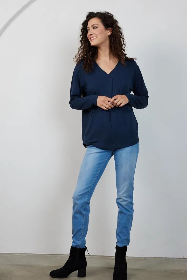 DiDi Loose tee Cindy Dark blue- Basics | T-shirts & Tops