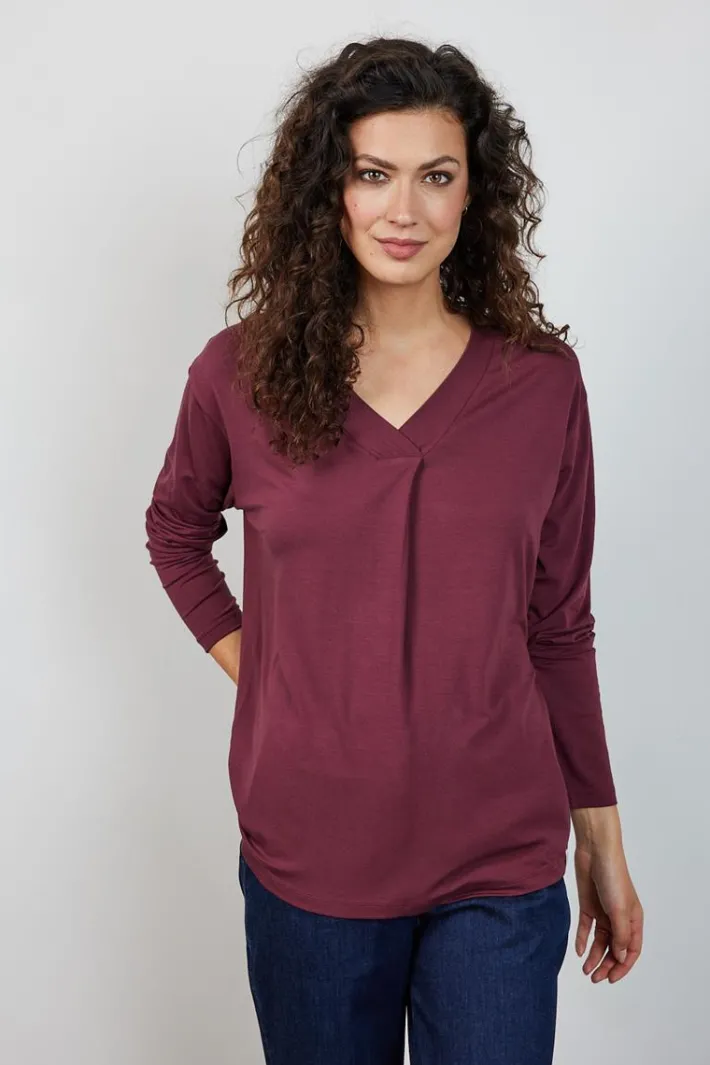 DiDi Loose tee Cindy Red mahogany- Basics | T-shirts & Tops