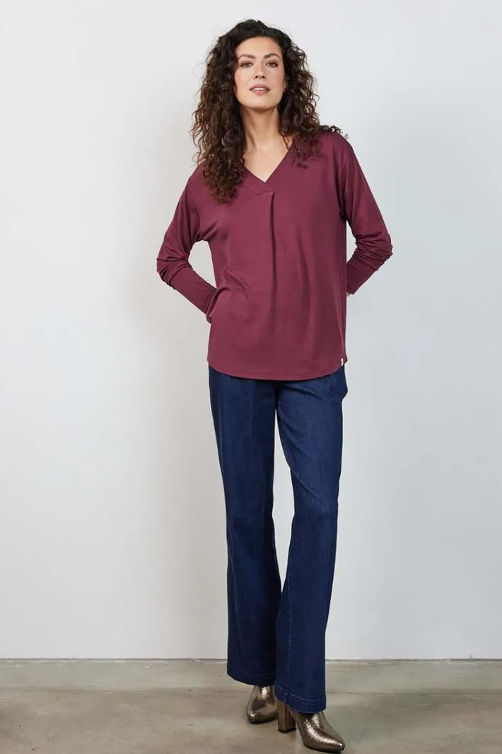 DiDi Loose tee Cindy Red mahogany- Basics | T-shirts & Tops