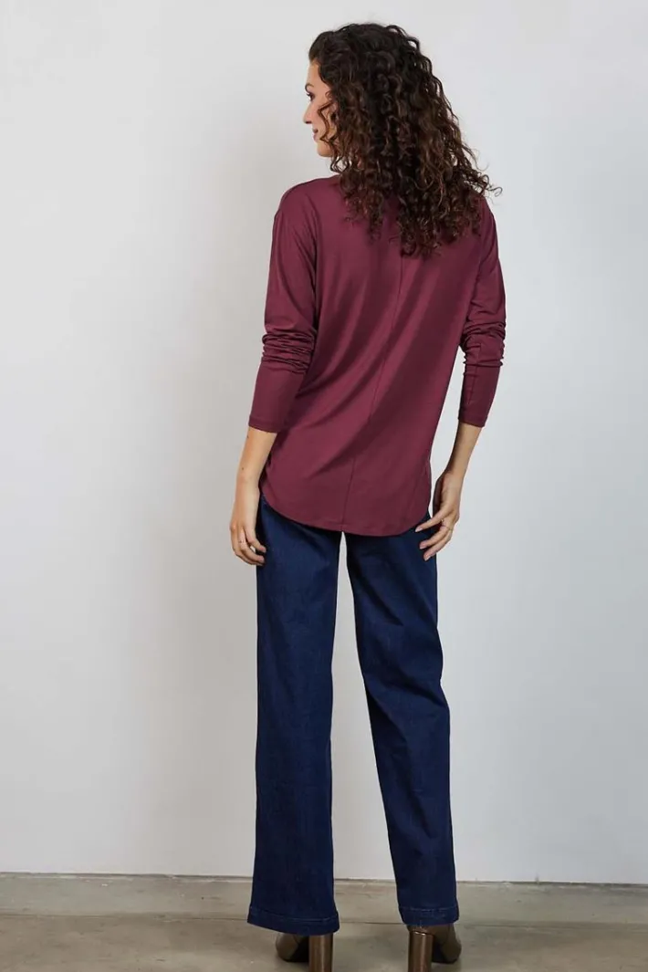 DiDi Loose tee Cindy Red mahogany- Basics | T-shirts & Tops